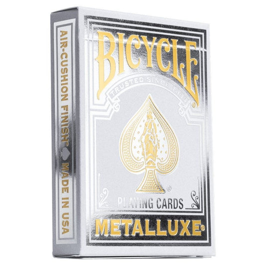 Metalluxe Silver Playing Cards - Premium Metal Foil Finish