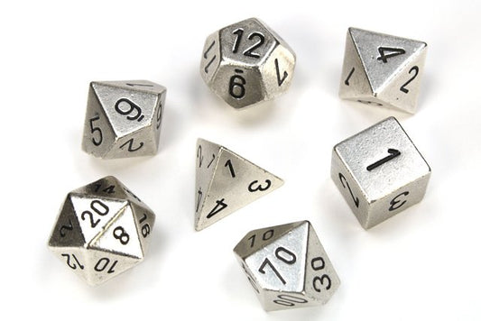 Metal Silver - 7 Dice Set