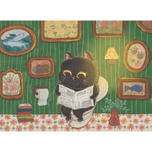 Black Cat on The Toilet 99 Piece Micro Puzzle