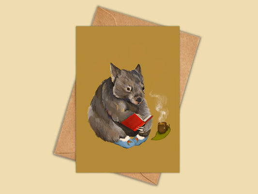Cosy Wombat Greeting Card