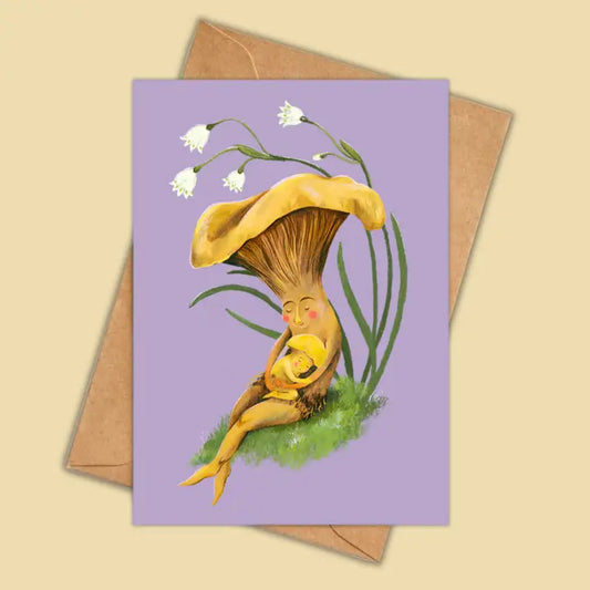 Mushroom Snuggles Greeting Card
