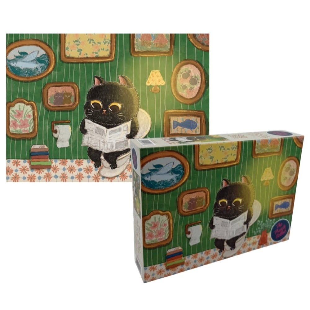 Black Cat on The Toilet 99 Piece Micro Puzzle