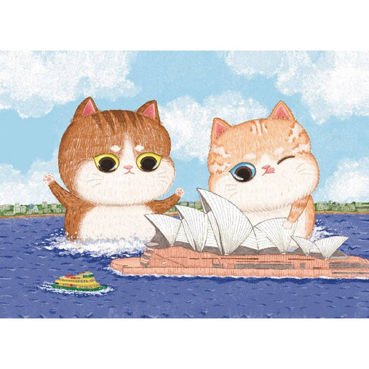 Sydney Opera House and Cats 99 Piece Micro Puzzle
