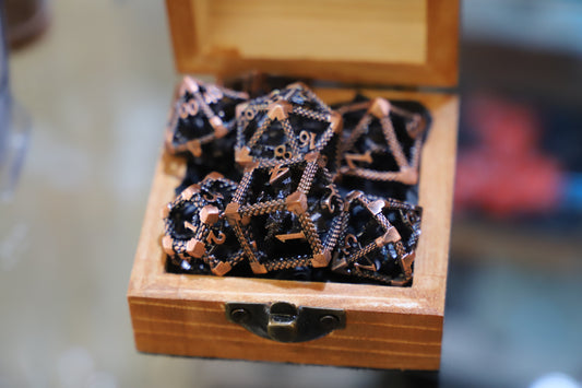 Decorative Metal 7 Dice Set