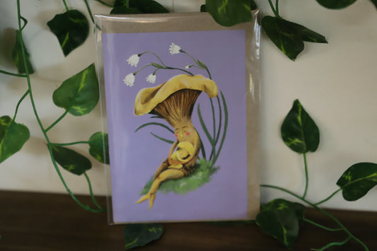Mushroom Snuggles Greeting Card