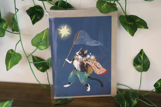 Ashy Cat Greeting Card - Anna Seed