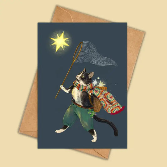 Ashy Cat Greeting Card - Anna Seed